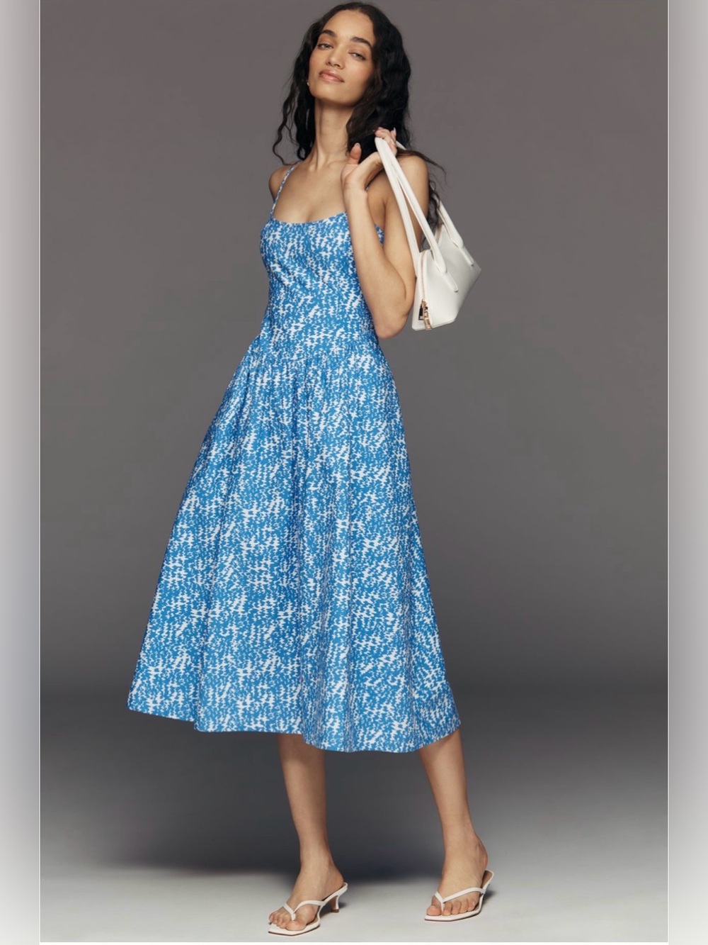 Anthropologie Maeve sleeveless square neck drop waist midi dress NEW NWT S sm